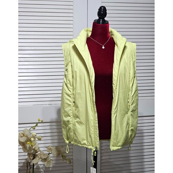 NWT Calia Women's Light Green Hooded Puffer Vest Packable Zipper Size L 2894 - Picture 5 of 13